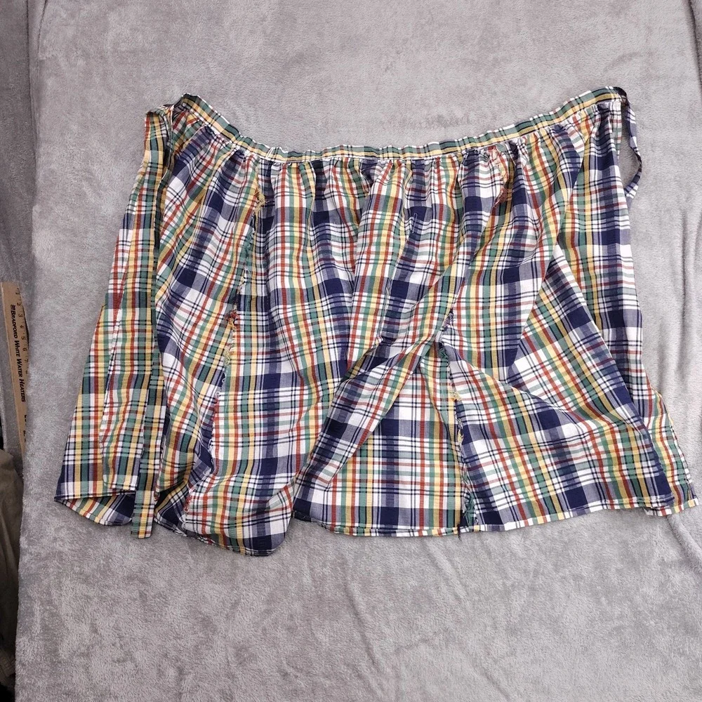 Vintage Prairie Apron Plaid Fabric 2 Pocket Midi Skirt‎ Baumwolle 29